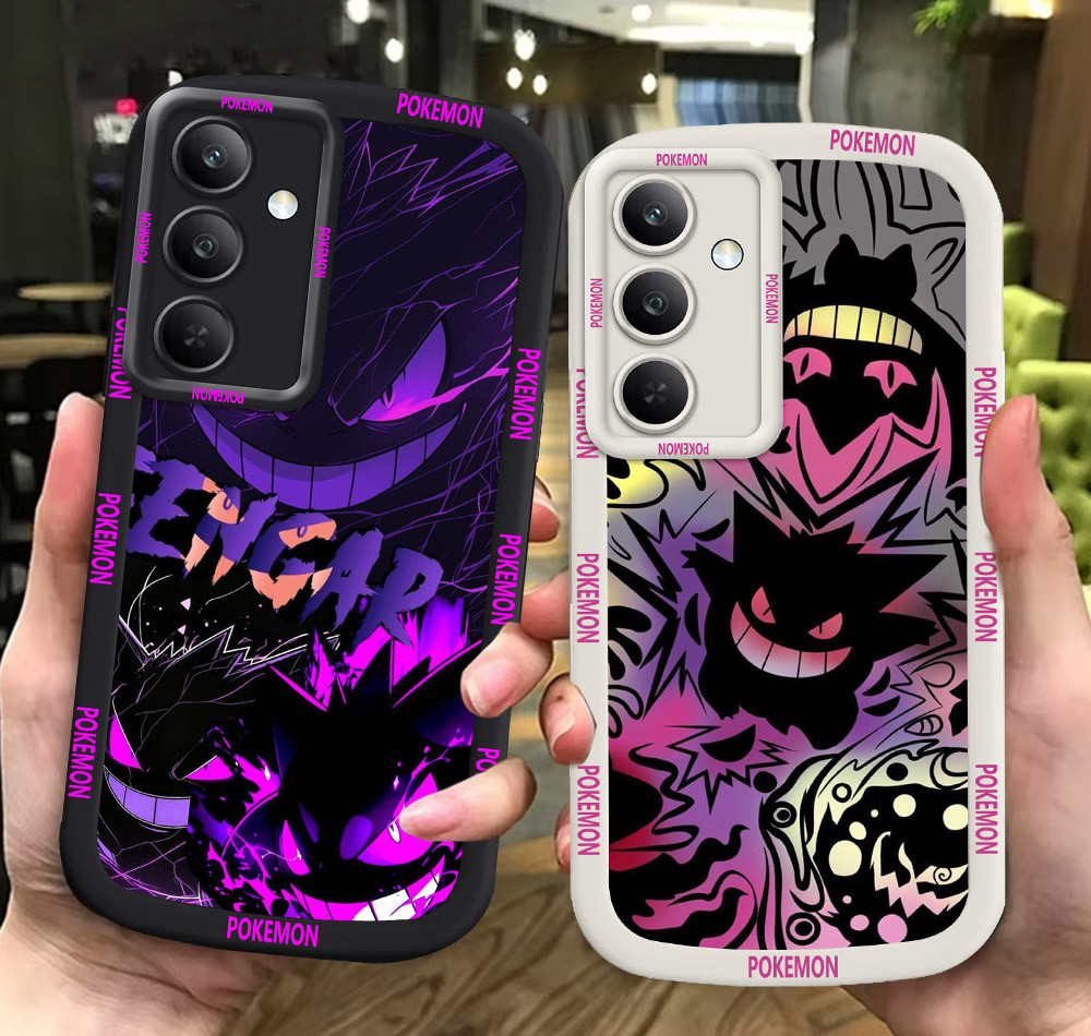 G21 Pokemon Gengar ขาวดำเคสโทรศัพท์หรับ Samsung A56 S24 A25 S25 S22 A36 Ultra Plus 5G ปก
