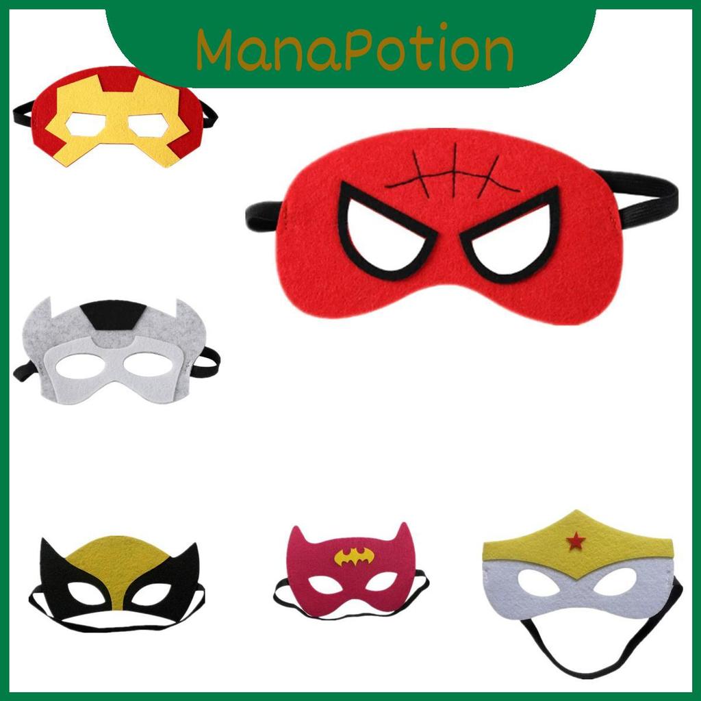 Iron Man Spiderman Batman Felt Mask สําหรับเด็กฮาโลวีนและกิจกรรมการเล่นเครื่องแต่งกาย