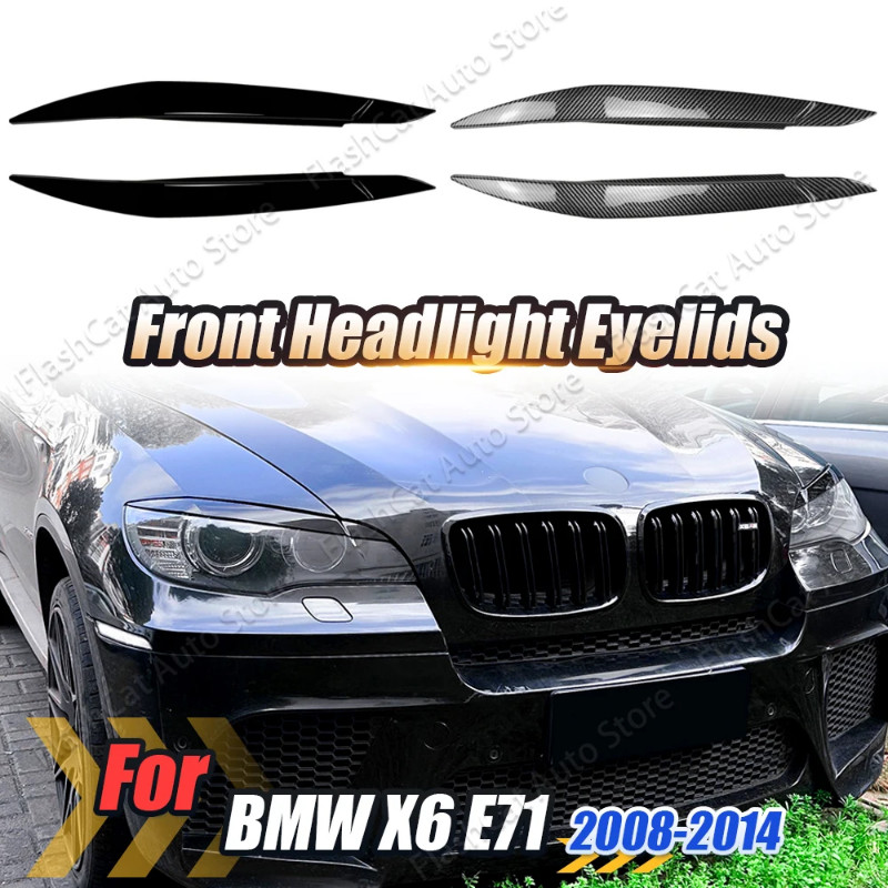 E70 E71 E72 Car Accessories Headlights Eyebrow Eyelids Chrome Trim Cover Lamp Hoods For BMW X6 X6M
