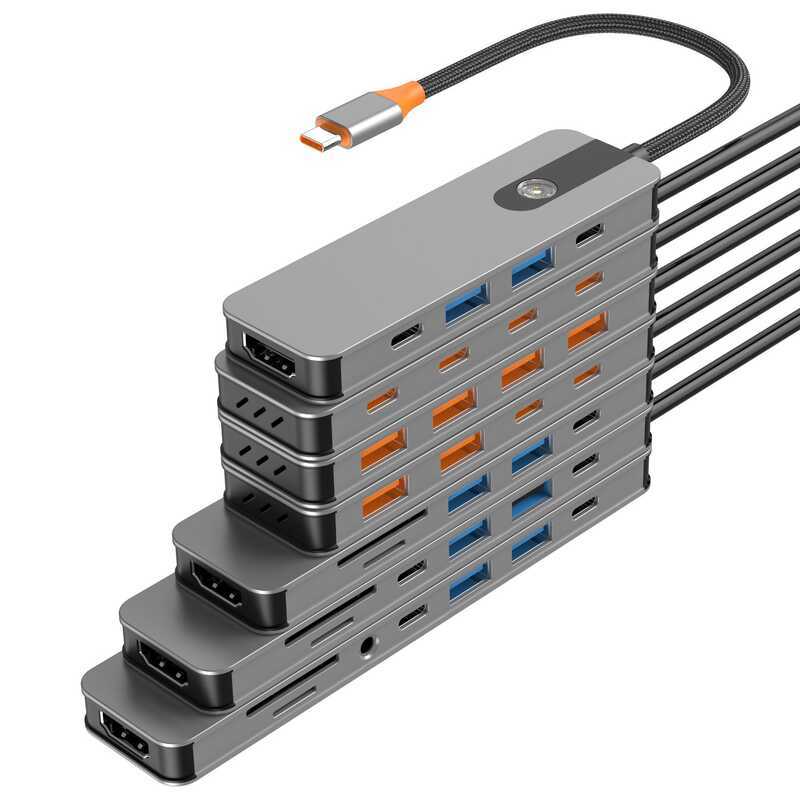 Docking Station 4k60hz/usb3.1 Splitter usbhub Converter คอมพิวเตอร์ One-Click หน้าจอ Extinguishing D