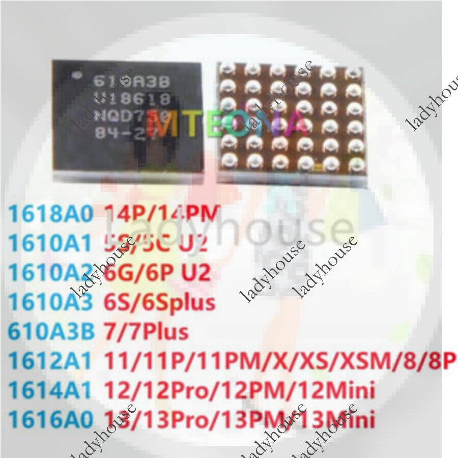 10pcs USB Tristar U2 USB IC ชิปสําหรับ 11 12 13 Pro Max X XS 7 8 Plus Mini 1616A0 1614A1 1612A1 610A