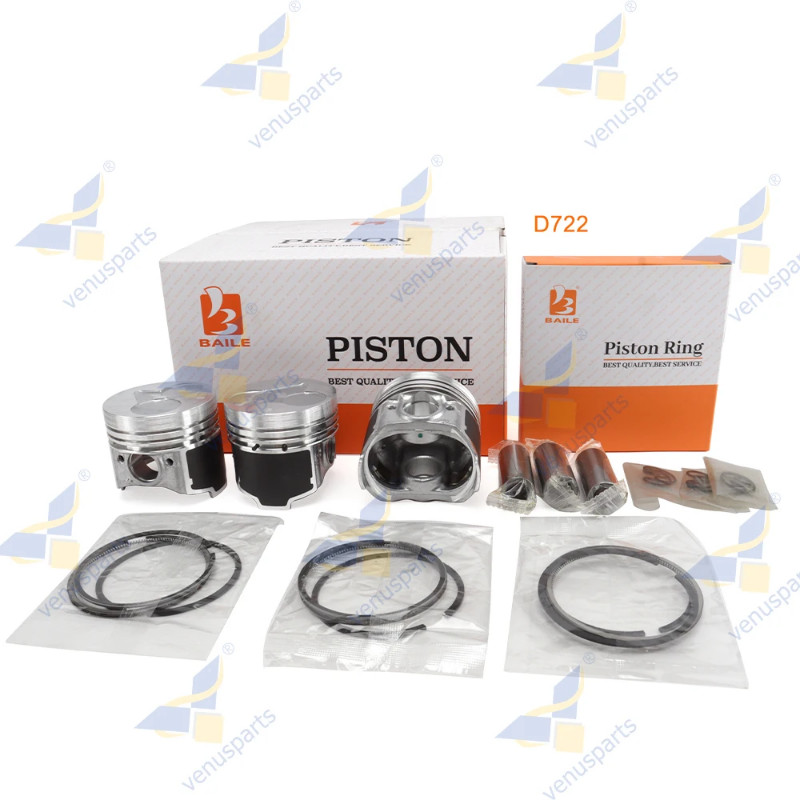 For Kubota D722 Overhaul Rebuild Kit Piston Rings Set Engine Parts 16851-21114 67*1.5HK+1.5+3mm