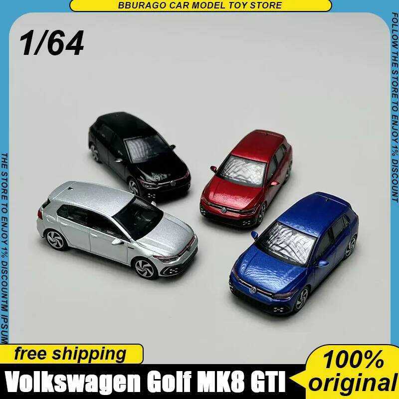 C In Stock Sonic Gear 1:64 Volwagen Golf Mk8 Gti Diecast Model Modern Hot Hatch Replica Multi-Color