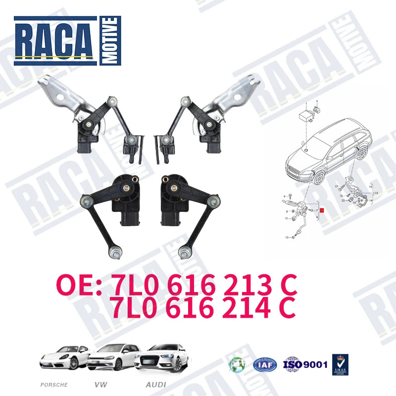 For Volkswagen Touareg Audi Q7 7L6 7LA Front Rear Left Right Height Level Sensor 7L0616213C 7L06162