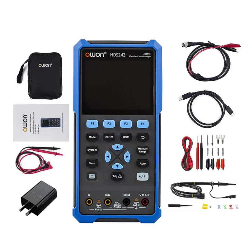 OWON HDS242 HDS272 2CH Handheld Digital Oscilloscope Portable Multimeter True RMS 40MHz/70MHz USB T