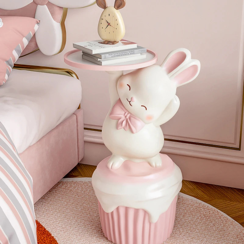 Creative Bunny Large Floor Ornaments Living Room TV Cabinet Beside Sofa Side Table Tray Storage Hom