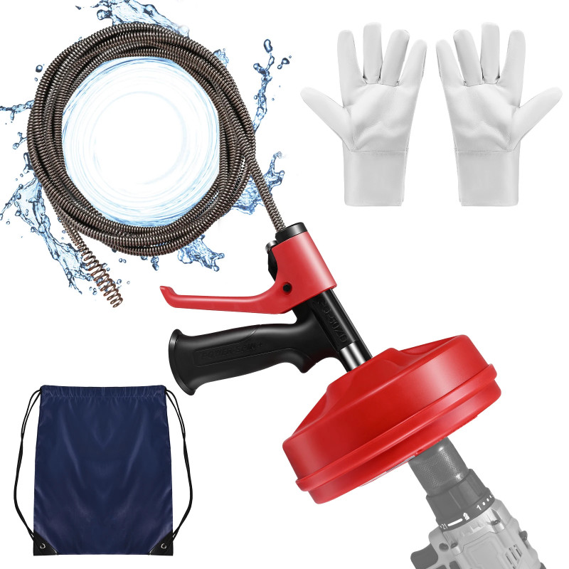 7M/23FT Flexible Steel Cable Drain Unblocker Tool Suitable Pipes Diameter 3/4 to 1/2 inches Used wi