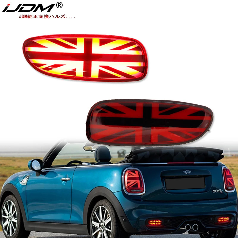 2pcs Rear Fog Running Lamps Assy For MINI Cooper R56 R57 R58 R59, Union Jack Style Lenses, Function