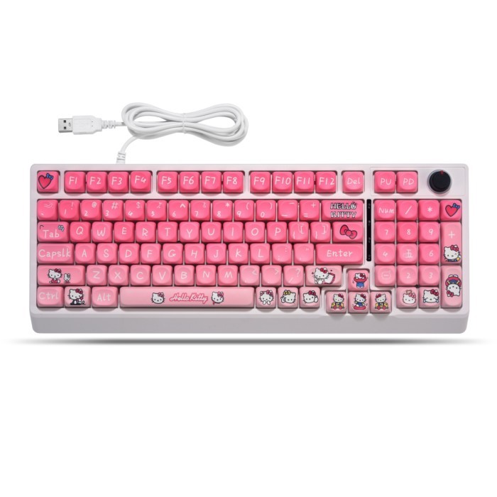 K K98-Key Red Axis Wired Mechanical Keyboard Girl Pink Custom Keyboard Gaming Business Desktop Compu
