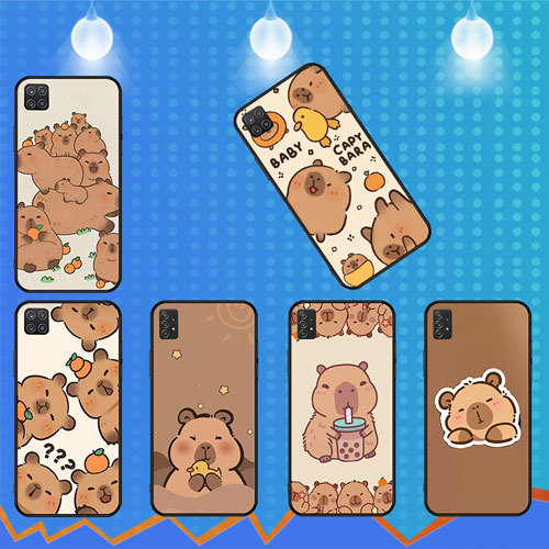 นุ่มสีดํา Realme Q3 Q3i 5G V13 V11 V11S 9i 9 Pro 5G 9 Pro Plus 5G Capibalara1 เคสโทรศัพท์