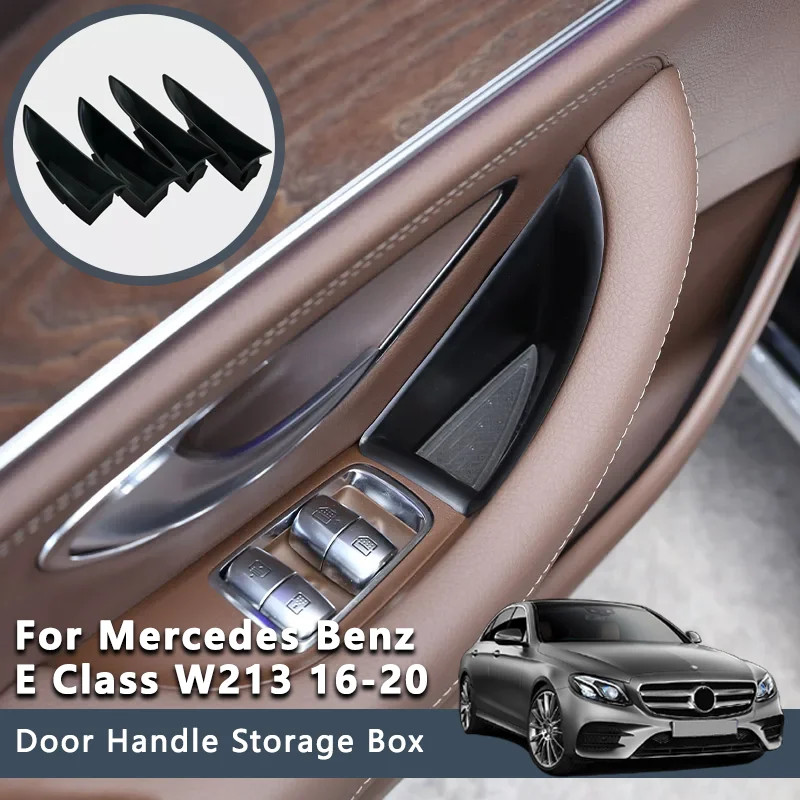 For Mercedes Benz E Class W213 2016 2017 2018 2019 2020 2021 ABS Car Door Armrest Handle Storage Bo