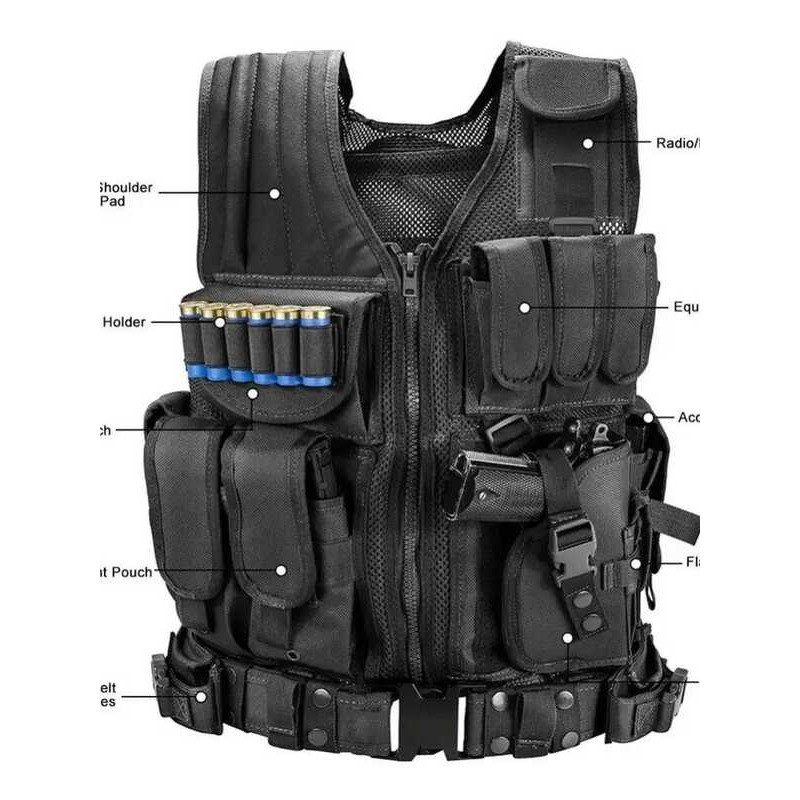 JacketVest Swat Chest Rig Multi-Pocket SWAT Army CS Hunting Vest Camping AccessoriesHunting Security