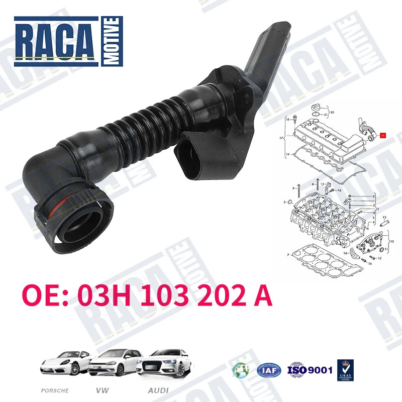 For VW Touareg 7LA 7L6 7L7 Passst B6 Audi Q7 4LB Car Valve Cover Engine Crankcase Breather Hose 03H