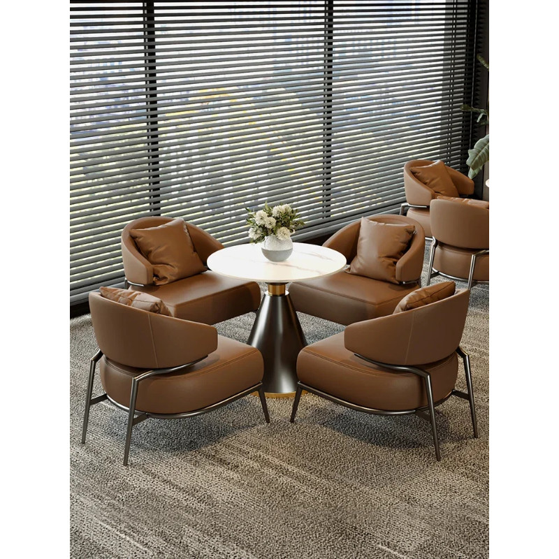 Light Luxury Negotiation Table and Chair  Deck Sofa Reception One Table and Four Chairs Furniture