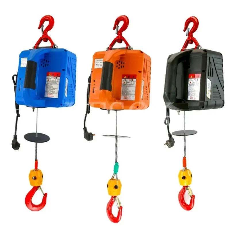 220V Micro Electric Hoist Household Portable Lifting Traction Hoist Remote Control Suspension Lift