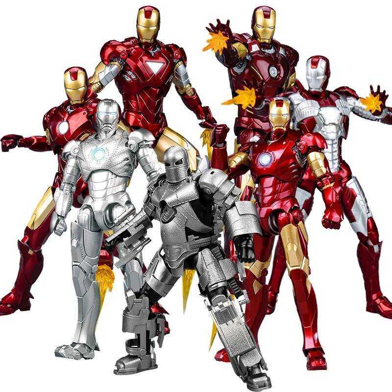 C Fondjoy The Avengers Iron Man Mk1 Mk2 Mk3 Mk4 Mk5 Mk6 Assemble Toy Iron Man Model ABS Material 1/