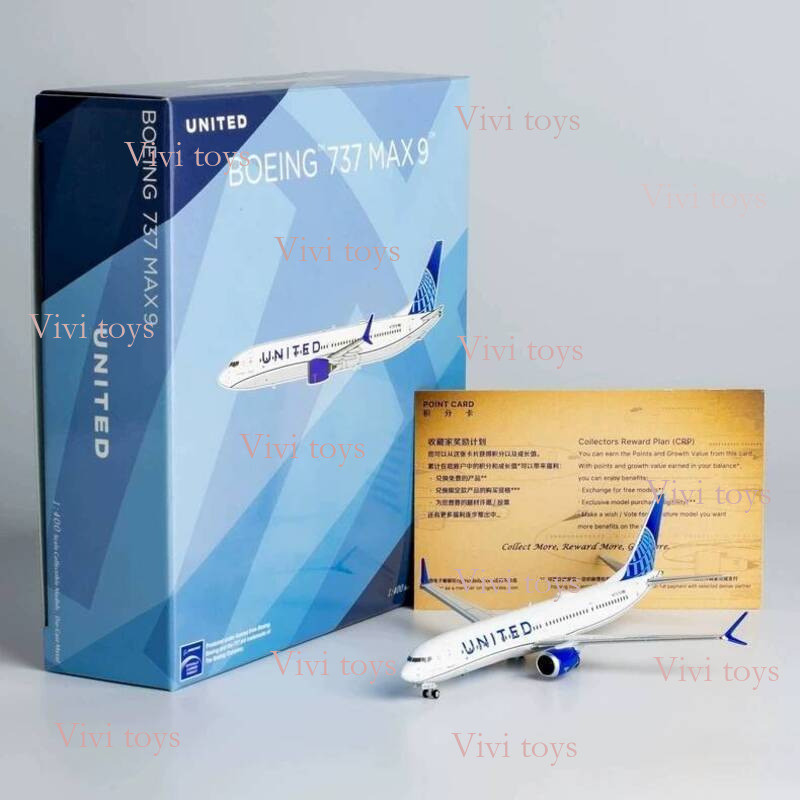 {{vivi toys}} NG Models 1/400 United Airlines B737 MAX9 โมเดลเครื่องบินโลหะผสม N77578 360516