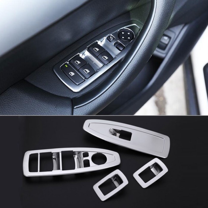 For BMW X1 F48 2016-2021 220i 25i 25le ABS Chrome Window Lift Swtich Button Cover Trim Accessories