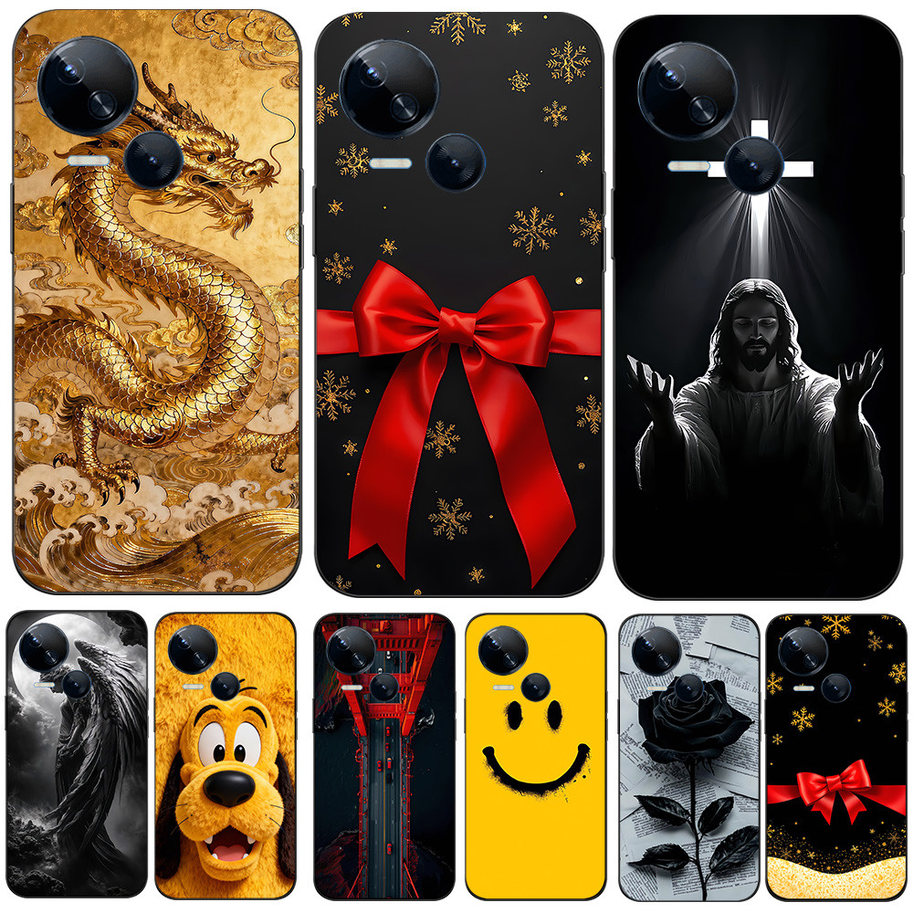 เคสสําหรับ TECNO SPARK 10 5G (K18) Silicon Phone Back Cover เคส tpu สีดํา เงินตลก dollar merry chris