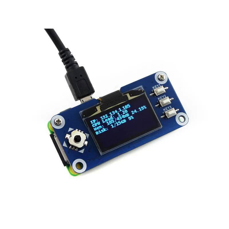 Raspberry Pi 1.3 นิ้ว OLED Display HAT อินเทอร์เฟซ SPI/I2C 128x64 พิกเซล