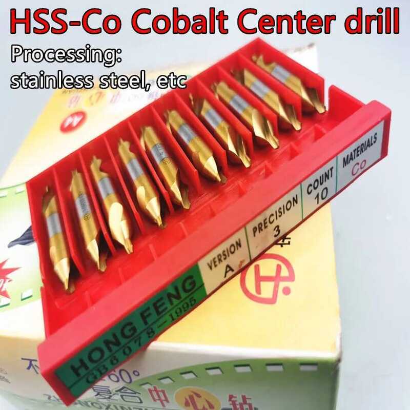 C D1 D1.5 D2 D2.5 D3 D3.15 D3.5 D4 D5 D6 60Degrees HSS Co Cobalt Ccenter Drill Processing:Stainless