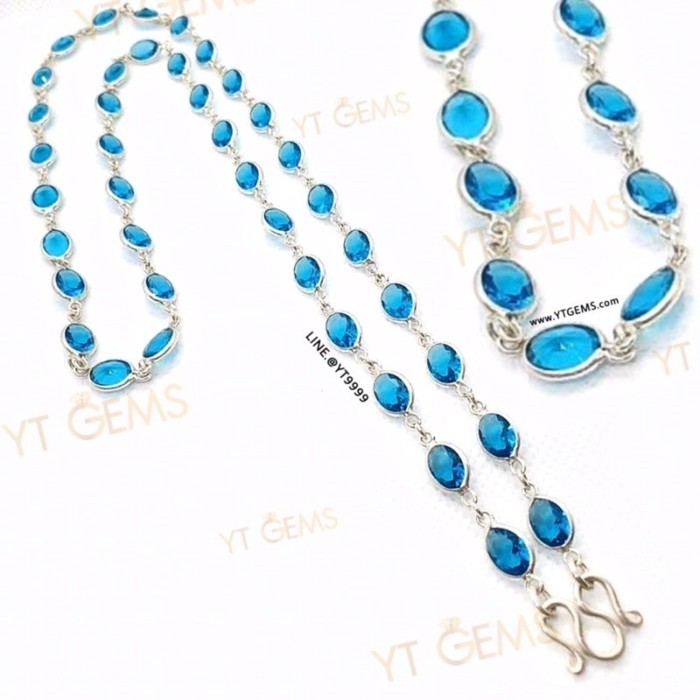 ️ สร้อยคอเพทาย สร้อยคอเงินแท้ พลอยเพทาย (CZ) 24 นิ้ว YTG-11641