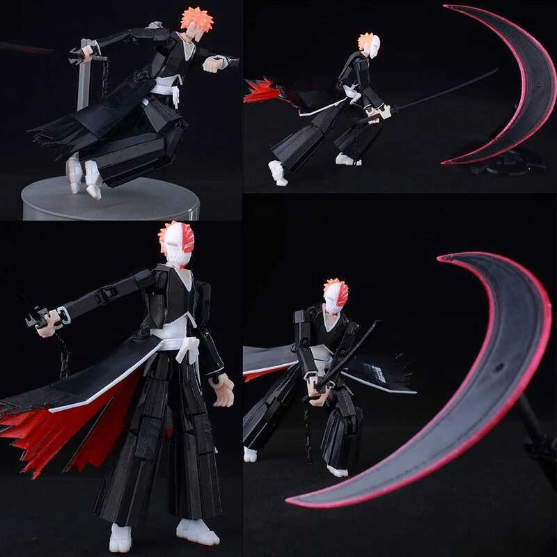 C L3d Lucky13 Titan 13 Ichigo Kurosaki Anime Action Figure Dummy 13 Sword Poseable Hollow Model Bir