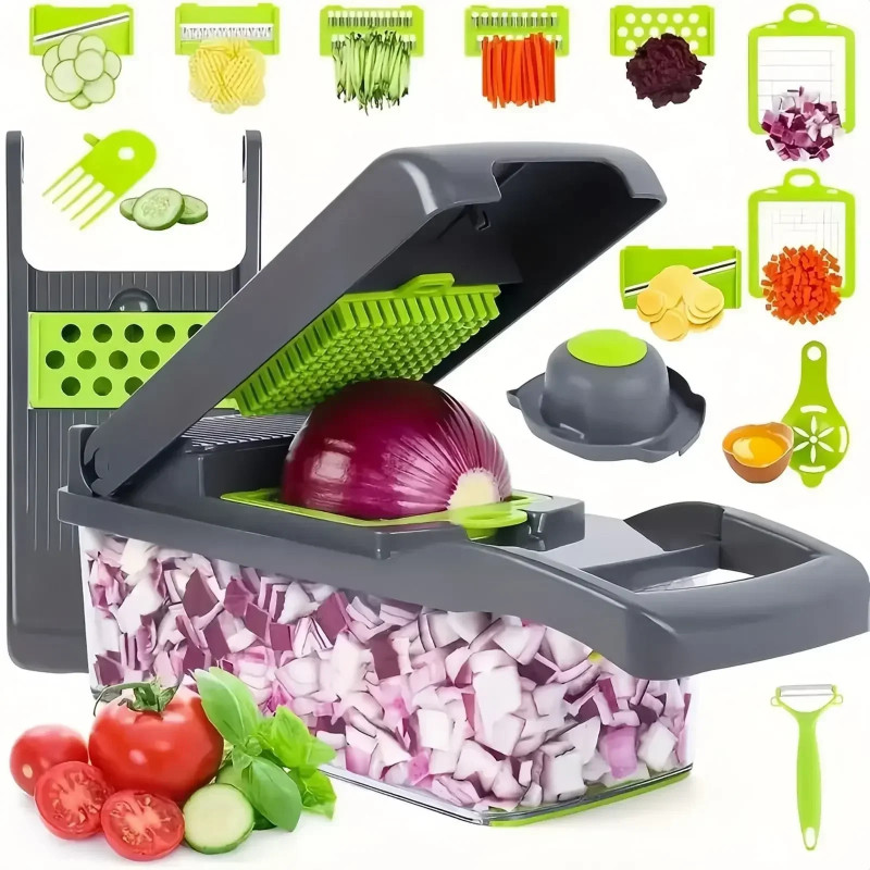 14/16 in 1 Multifunctional Vegetable Chopper Handle Food Grate Food Chopper Vegetable Slicer Dicer