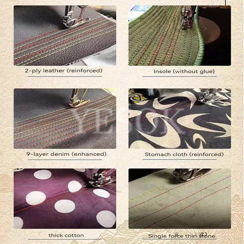 Household Sewing Machine Old-fashioned Sewing Machine Head Jeans Fabrics  Sewing Machine Pedal Cont