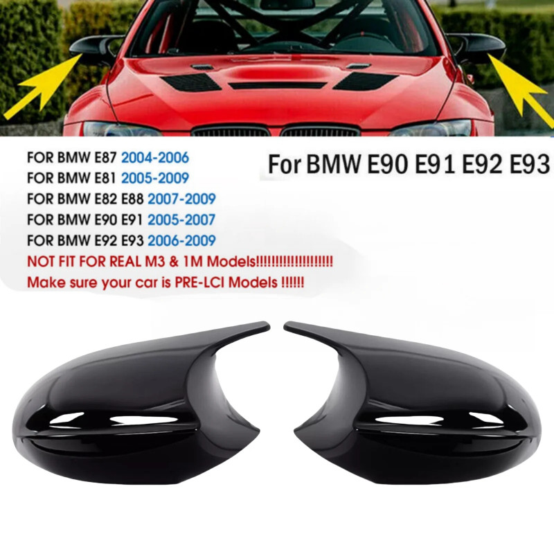 Rearview Mirror Cover For BMW 3 Series E90 E91 E92 E93 2005-2008 Pre-facelift Model M3 Style Wing M