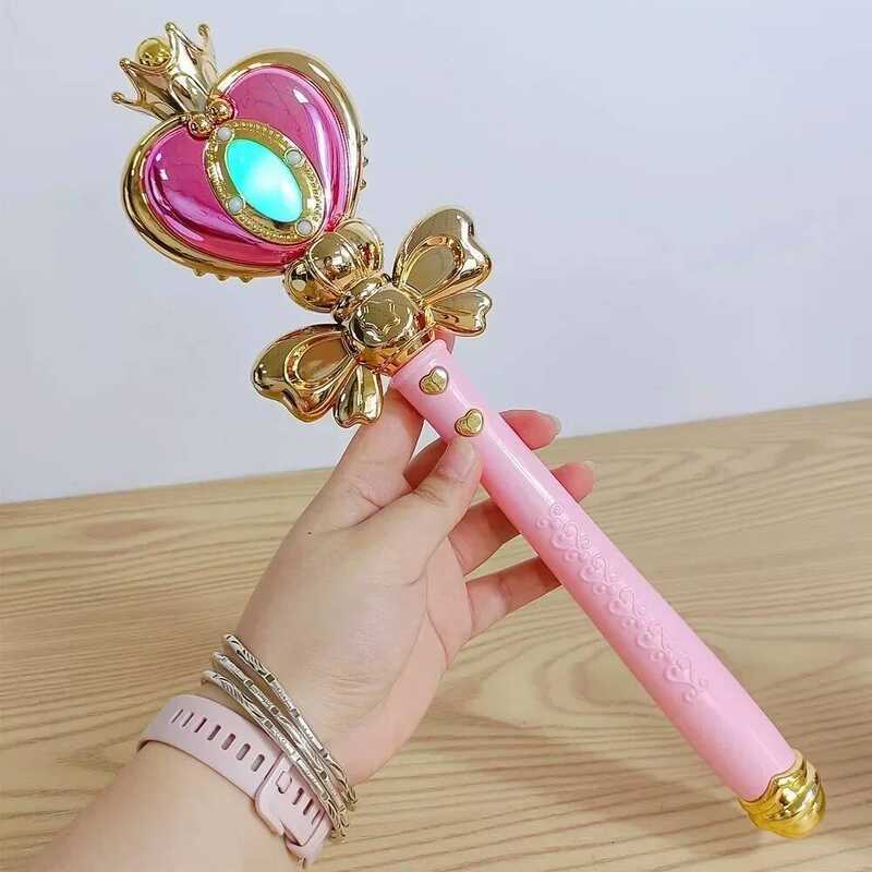 C Anime Ligh Sailor Girl Wand Magic Henshin Rod Musical Glow Hear Sick Moon Crysal Sage Cosplay Sho