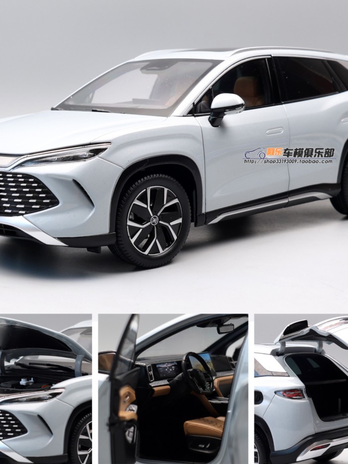 BYD โรงงานเดิม 1: 18 BYD Song L DM-i EV โลหะผสมเปิดเต็มพลังงานใหม่ SUV รถรุ่นคอลเลกชัน