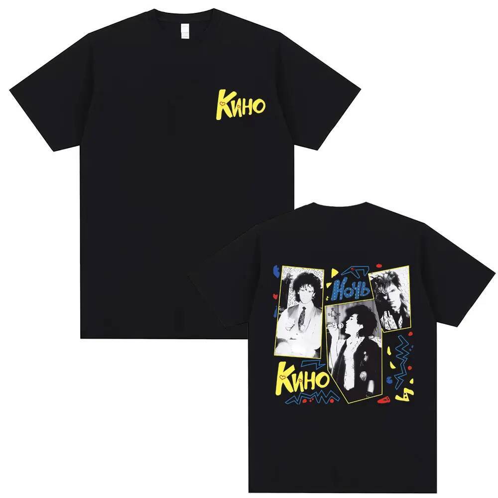 Viktor Tsoi Kino Night อัลบั้มพิมพ์เสื้อยืด Vintage Legendary Rusian Rock Band Tshirt ผู้ชายผู้หญิงผ