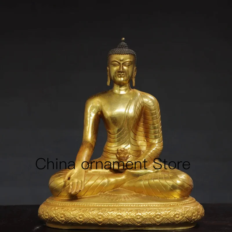 21cm Pure copper gilded Amitabha Buddha Maitreya Buddha statue and Bodhisattva statue