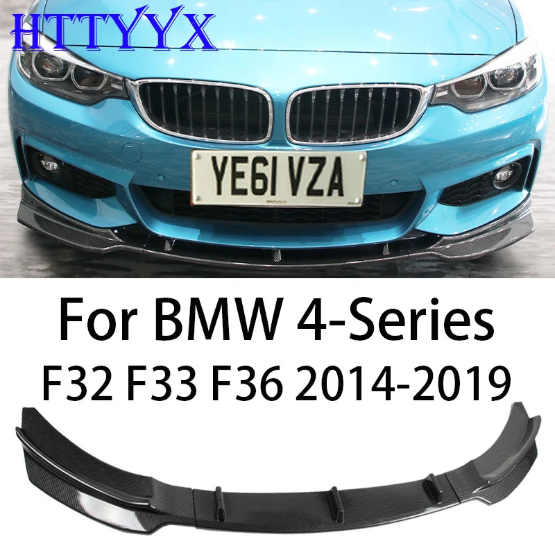 3PCS For BMW 4-Series F32 F33 F36 430i 430d 440i M-Sport 2014-2019, Front Bumper Lip Spoiler Air Ch