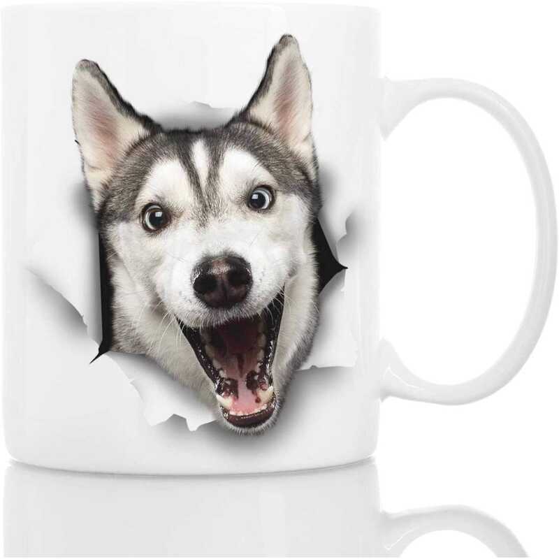 3D Hound Dog Erhusky Dog Golden Retriever Puppy Pet Ceramic Coffee Mug ถ้วยชา Retriever