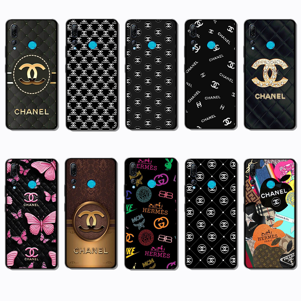 สําหรับ 3c Huawei Y6s Y6 Pro Y7 Y9 Prime Chanel เคส TPU สีดํานุ่ม