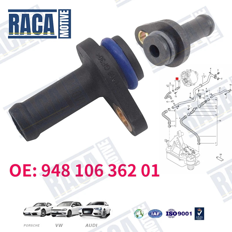 For Porsche Cayenne Automotive Cooling Water Pipe Connector Oil Cooler Pipe Connector 94810636201 9