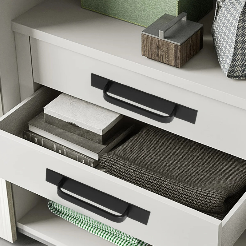 Self-Stick Adhesive Cabinet Handles Stainless Steel No-Drilling Easy Installation for Cabinet Door