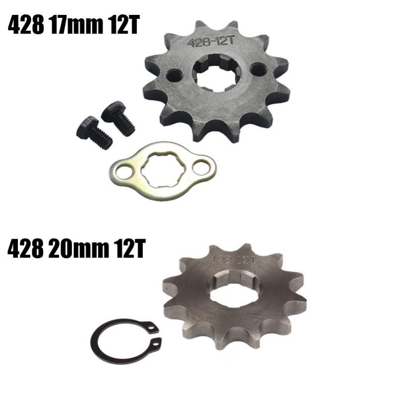 428 12 Tooth 17mm 20mm Front Engine Sprocket for Stomp YCF Upower Dirt Pit Bike ATV Quad Go Kart Mo