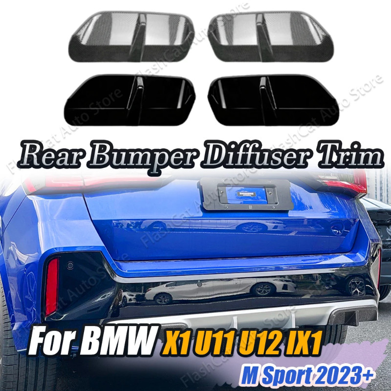 U11 Car Rear Bumper Spoiler Lip For BMW X1 M Sport 18i 28i 2023 2024 Diffuser Vent Cover Body Kits