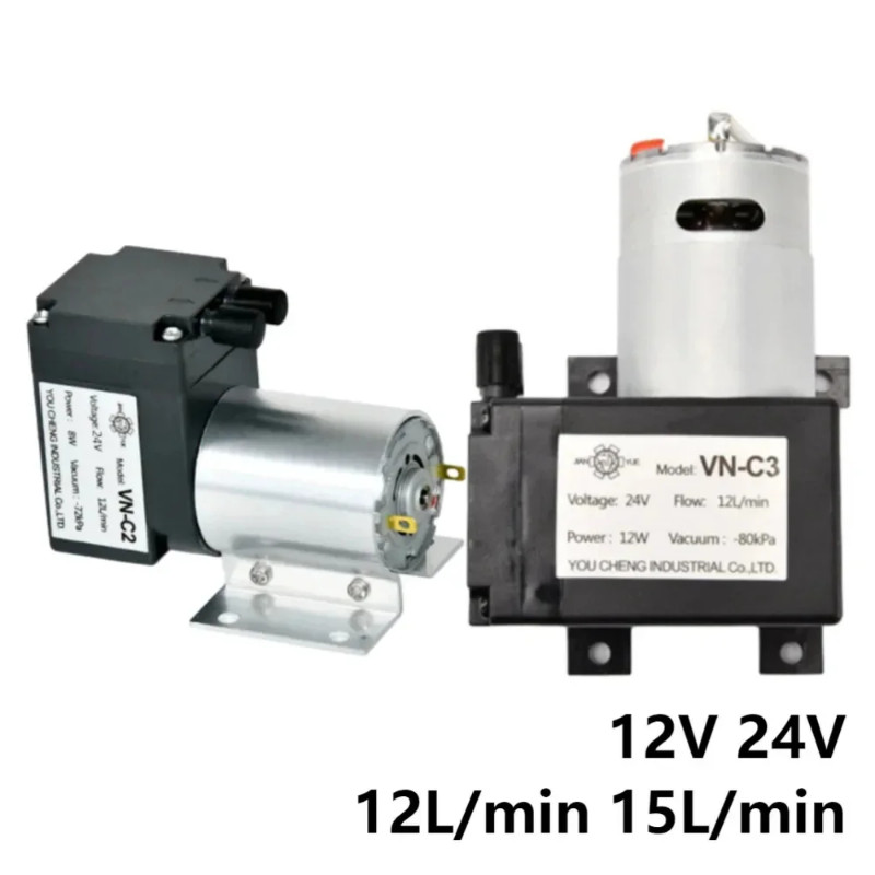 DC 12V 24V 12L/min 15L/min Miniature Vacuum Pump Small Negative Pressure Suction Pump Diaphragm Pre