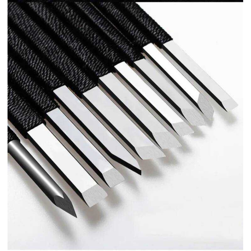 C 10 Pcs Stone Wood Carving Chisel Tool Set, Stone Wood Carving Knives Set