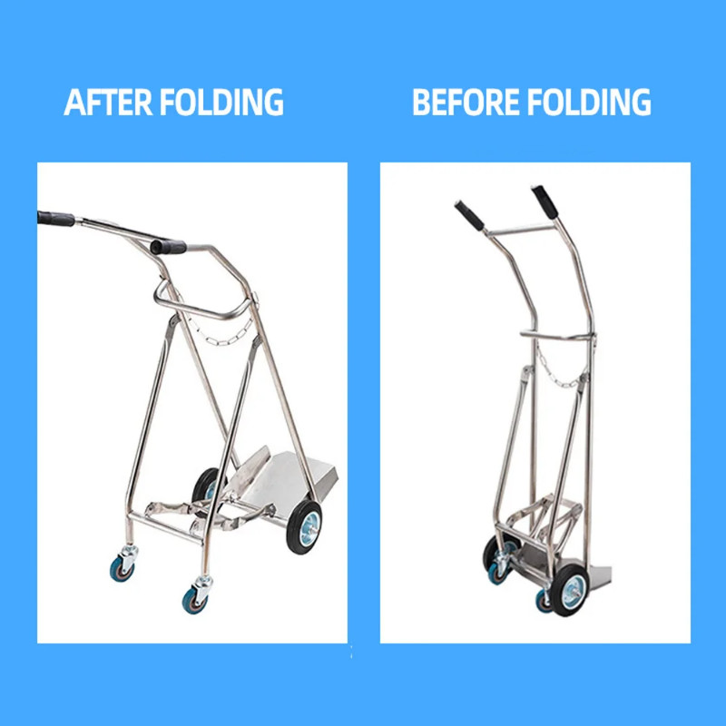 Stainless Steel Oxygen Cylinder Cart Thickened 40L Oxygen Cylinder Mobile Cart Nitrogen Gas Tank St