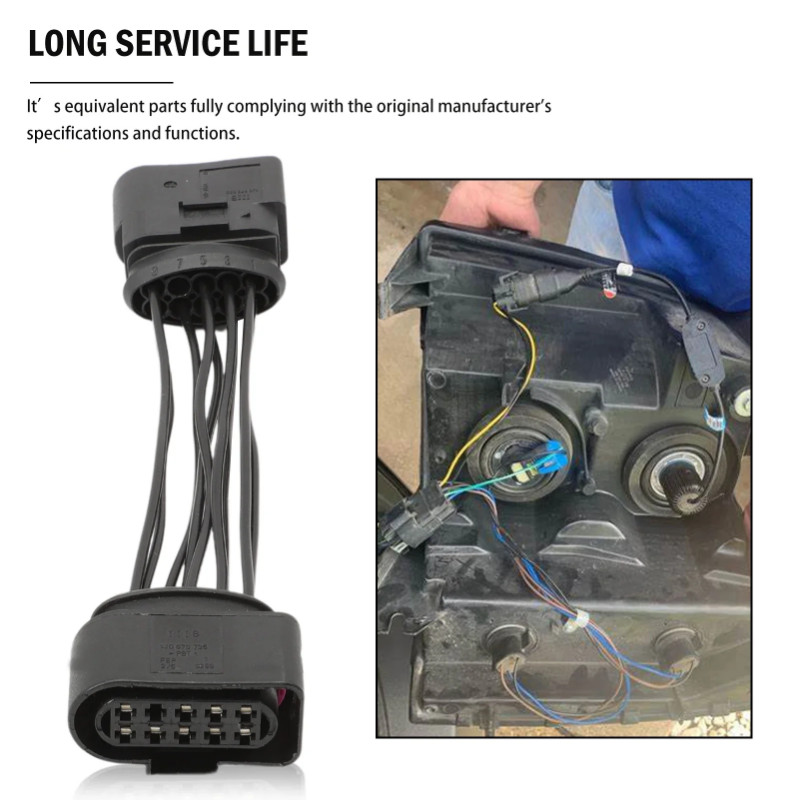 Xenon Headlight Conversion Headlight Adapter Cable FOR T5 to T5.1 T5.2 T6 Wiring Harness 1JO973835