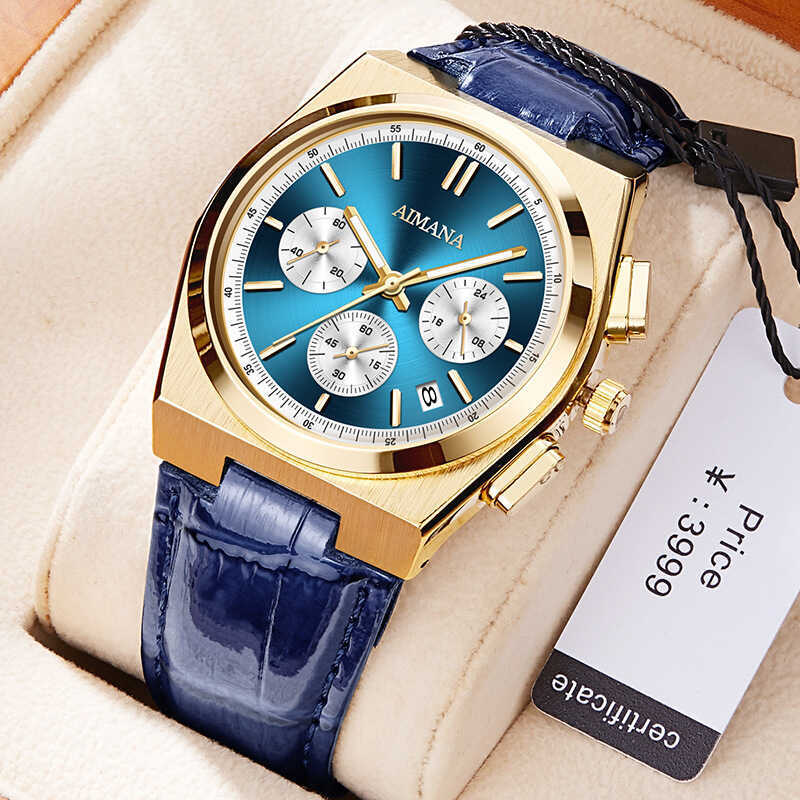 AIMANA สไตล์ใหม่มัลติฟังก์ชั่นผู้ชายกันน้ําควอตซ์เรืองแสงนาฬิกาบางเฉียบนาฬิกาการค้าต่างประเทศ