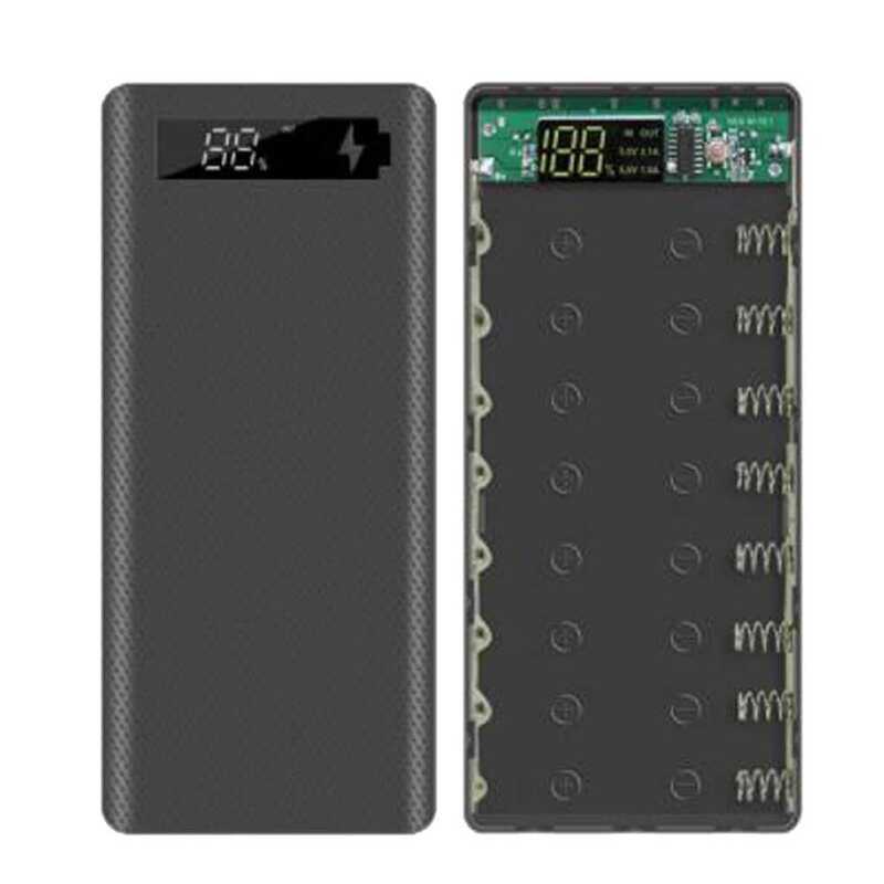 C 18650 Battery Power Bank Case LCD Display Port 20000Mah LCD Display For 8X18650 Battery DIY Power