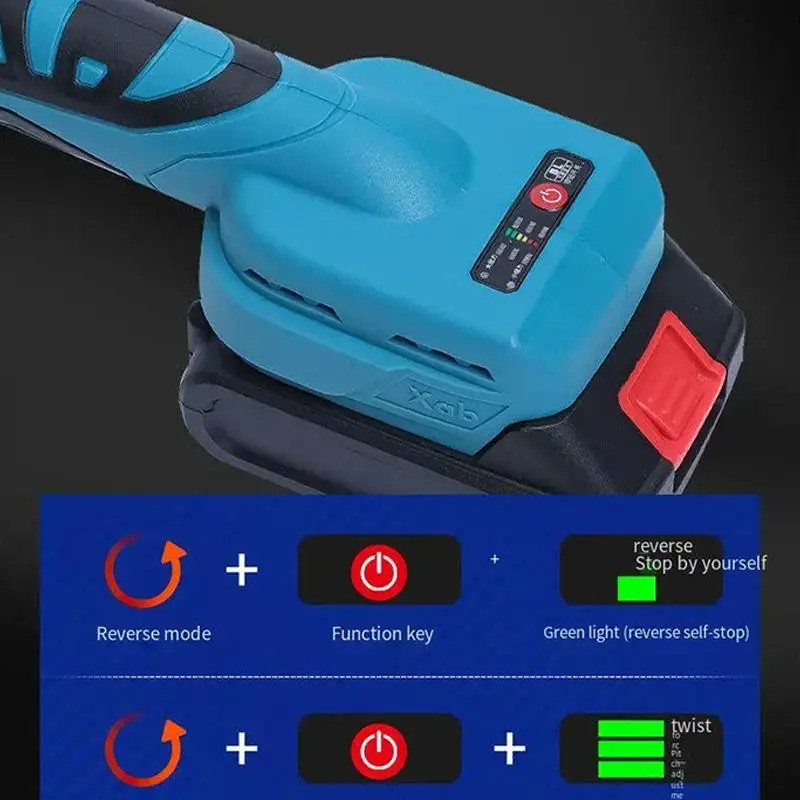 Cordless Brushless Ratchet Wrench 1100N.m 1/2 Inch Square Drive  2 Gears Speed Electric Screwdriver