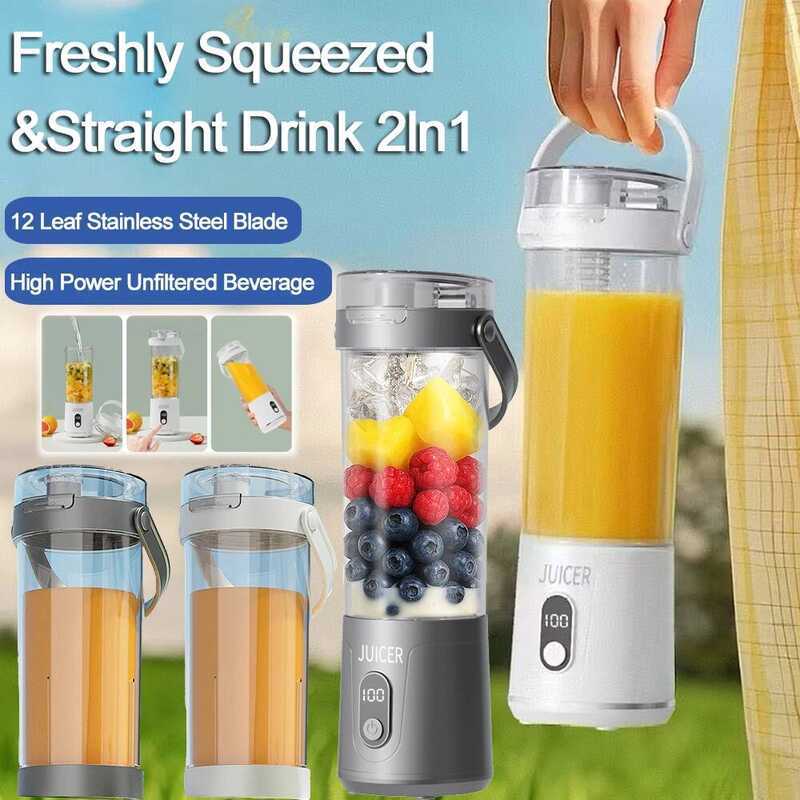 C Portable Blender 600Ml Electric Juicer Fruit Mixers USB Rechargeable Smoothie Outdoor Fresh Fruit