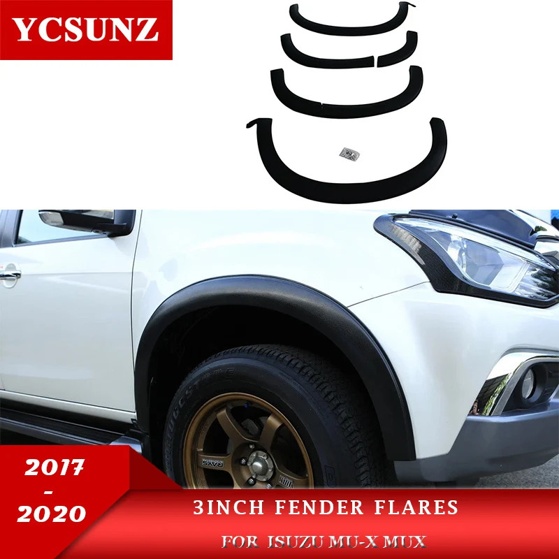 3 inch Wheel Arch Fender Flares Mudguards For Isuzu Mu-x Mux 2017 2018 2019 2020 Car Accessories Yc